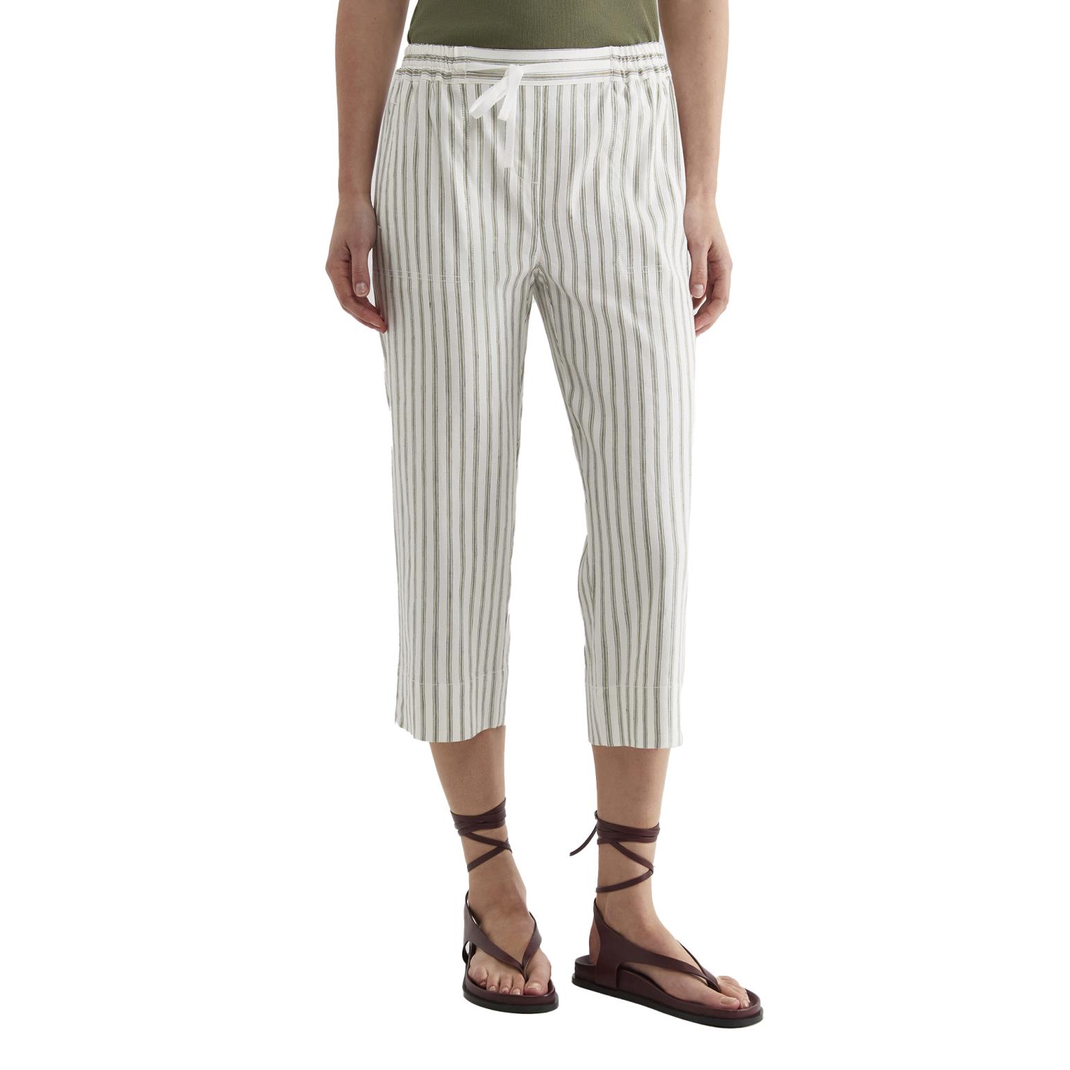 Sportscraft Rosa Crop Stripe Linen Pant